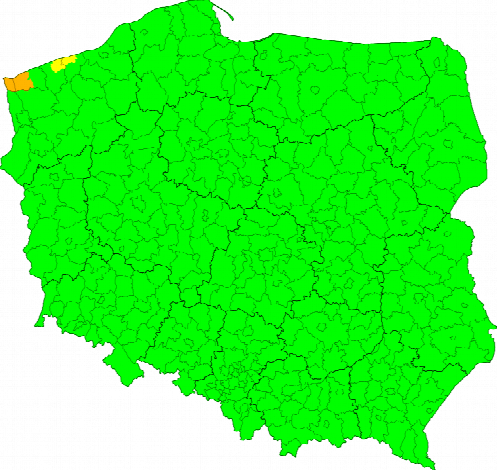 Aktuelle Unwetterwarnungen Polska